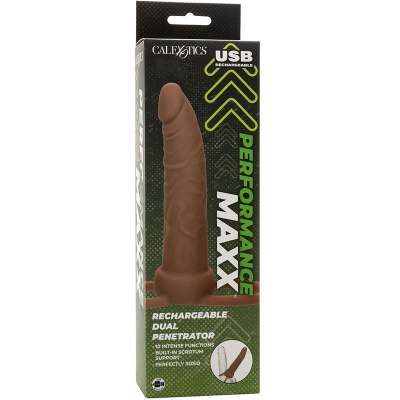 CALEXOTICS - PERFORMANCE MAXX wiederaufladbarer Dual-Penetrator, Braun