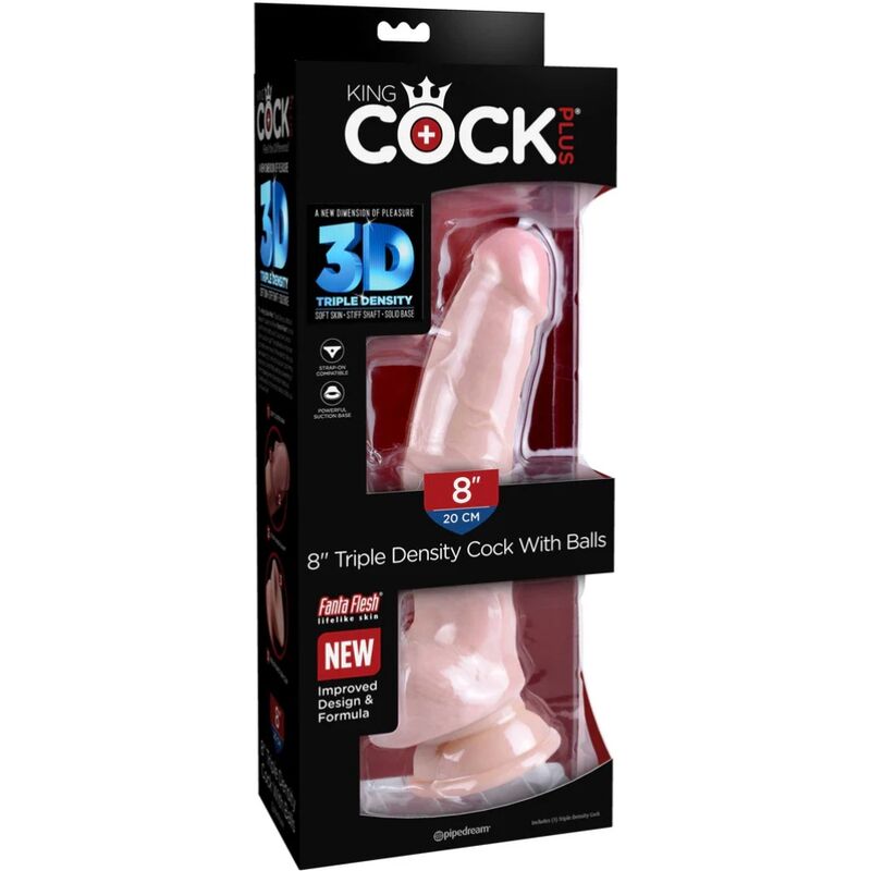 KING COCK - DREIFACHDILDO 18,4 CM