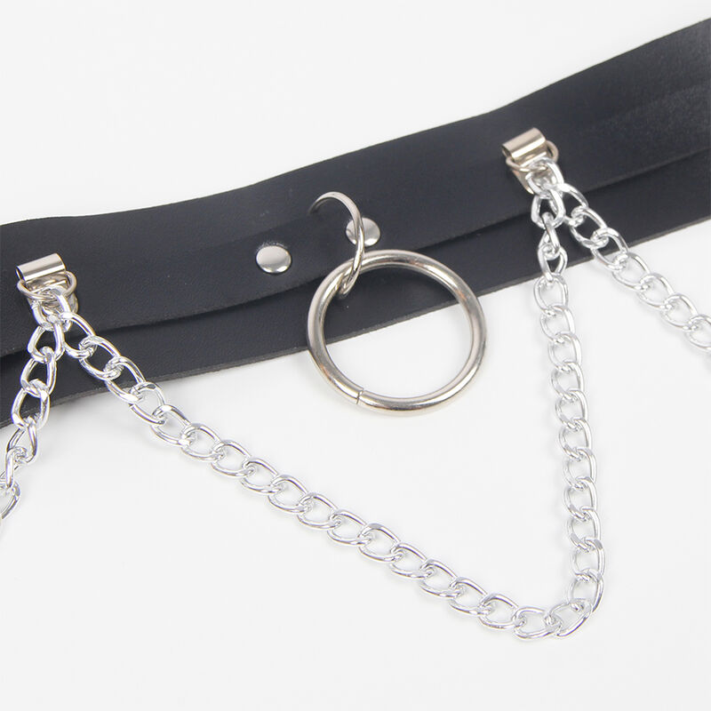 SUBBLIME - Gürtel und Strumpfband mit Ringen und Kette, Einheitsgröße