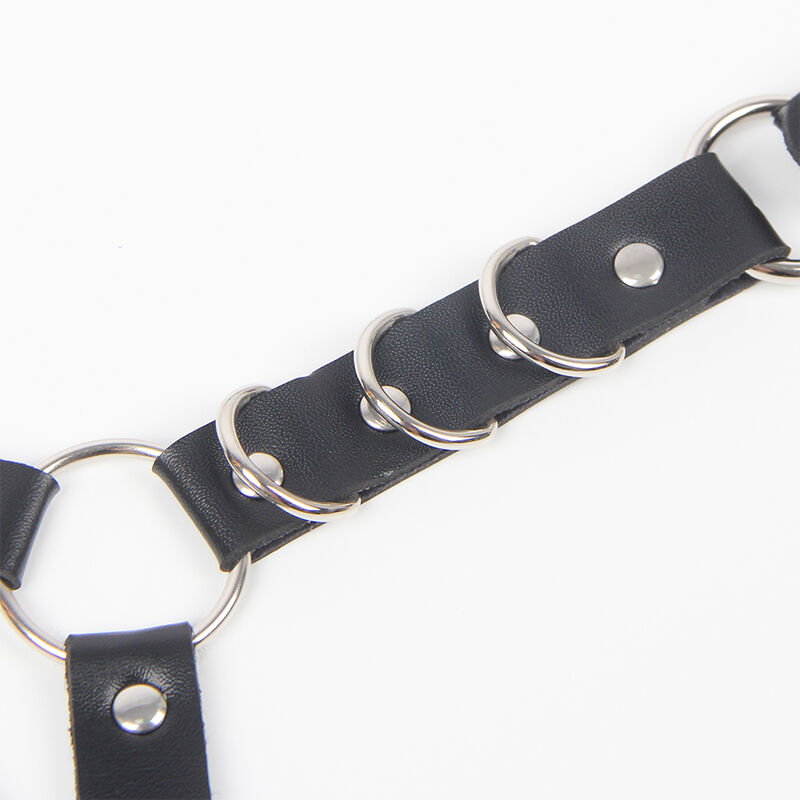 SUBBLIME - Gürtel und Strumpfband mit Ringen und Kette, Einheitsgröße