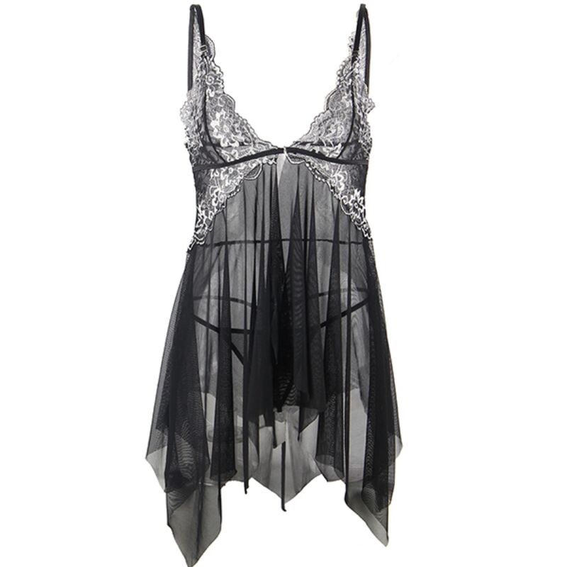 SUBBLIME - Babydoll-Stoff Tüll Brustspitze S/M