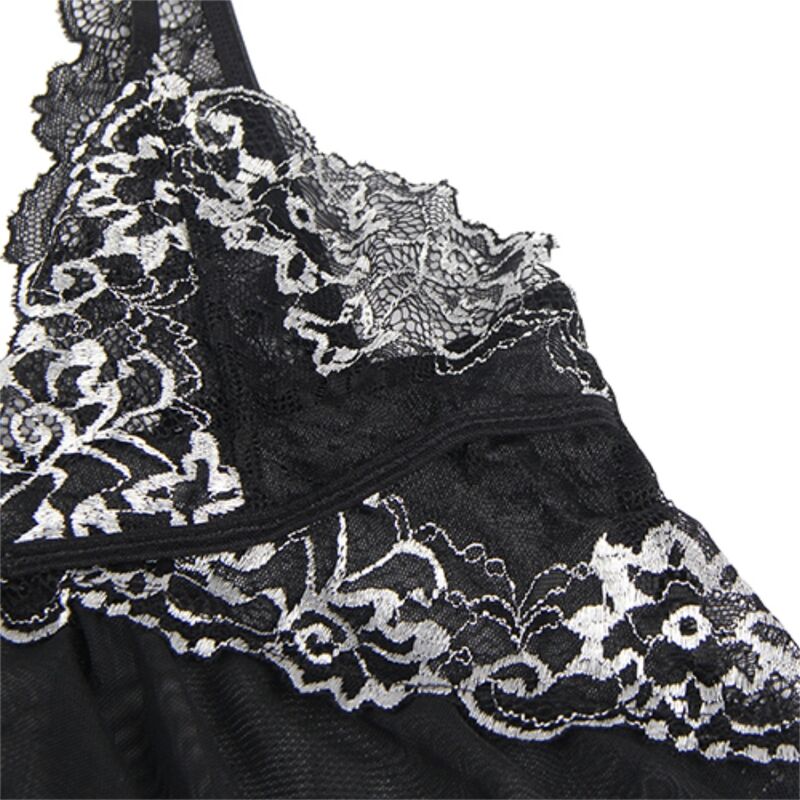 SUBBLIME - BABYDOLL AUS TÜLL MIT SPITZE L/XL