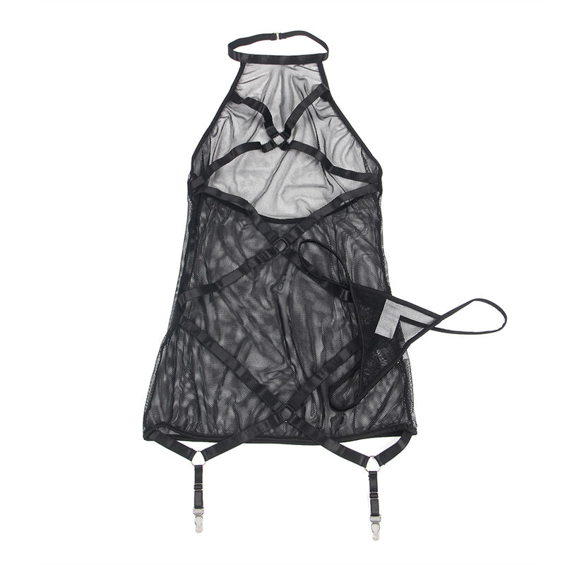 SUBLLIME - Transparentes Neckholder-Kleid Schwarz L/XL