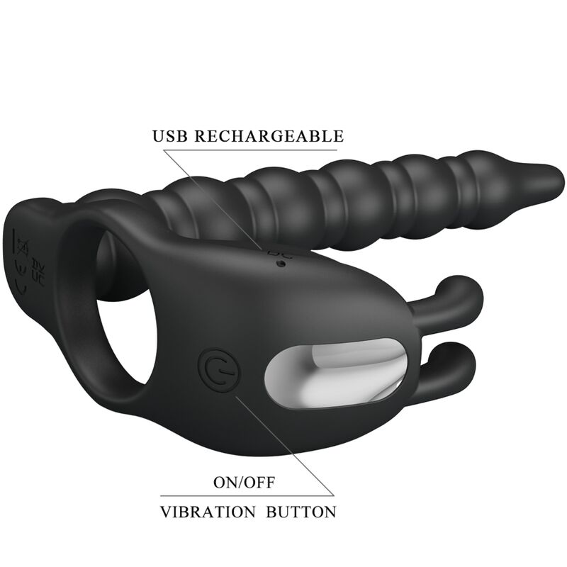 PRETTY LOVE - BLACKNEY Penisring mit Vibrator-Plug
