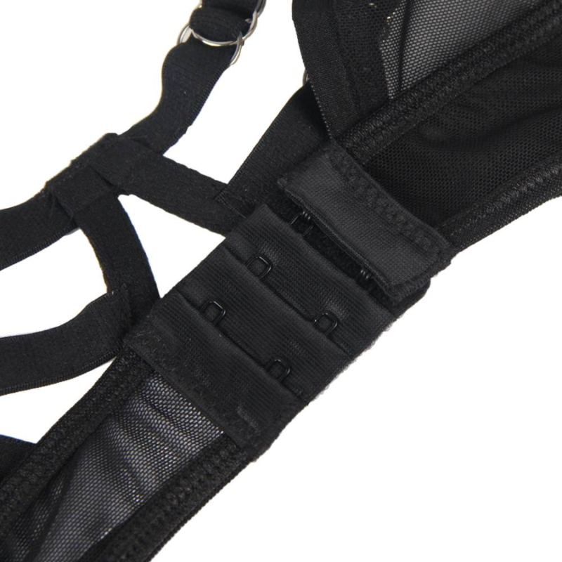 SUBBLIME - Zweiteiliges Set aus Transparent-BH und S/M-Streifen