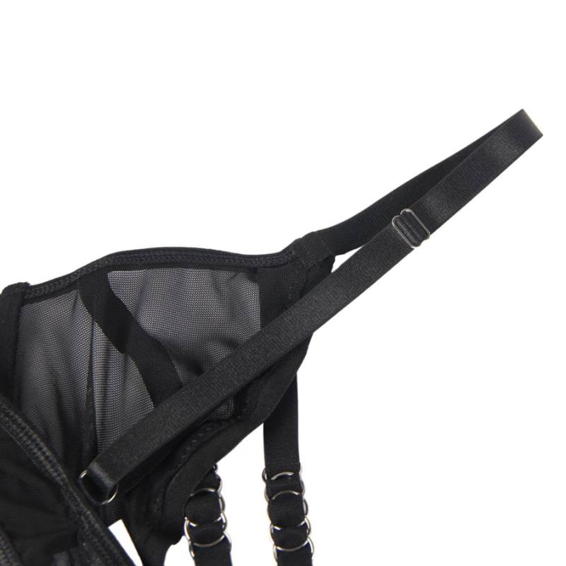 SUBBLIME - Zweiteiliges Set aus Transparent-BH und S/M-Streifen