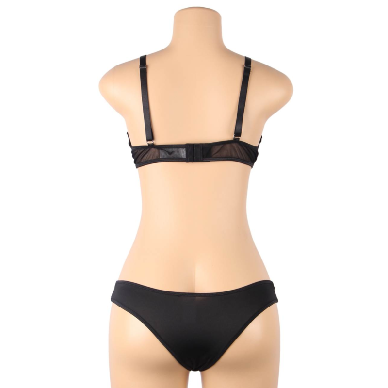 SUBBLIME - Zweiteiliges Set aus Transparent-BH und S/M-Streifen