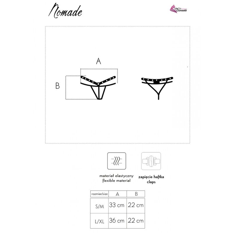 NOMADE TANGA MIT SCHRITTFREIEN SCHWARZ