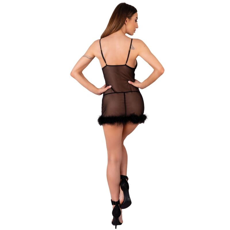 ZERUNAM SET BABYDOLL + SCHWARZER TANGA