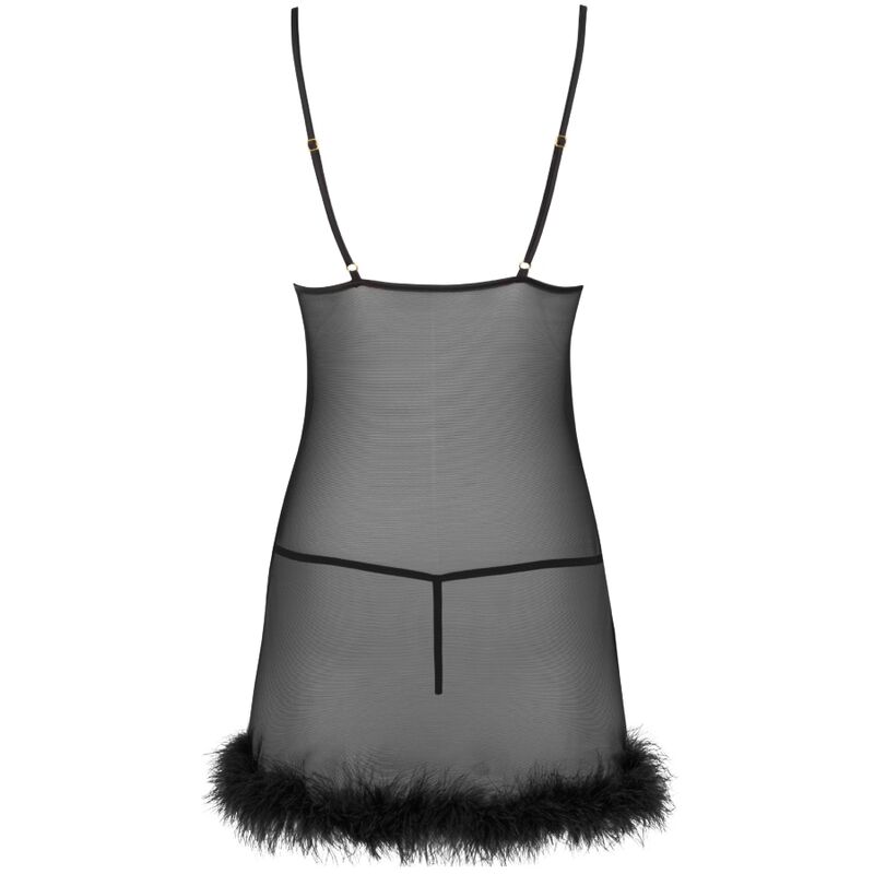 ZERUNAM SET BABYDOLL + SCHWARZER TANGA