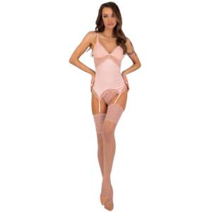 PERSINNE PEACH SET Korsett + Höschenset + Strümpfe