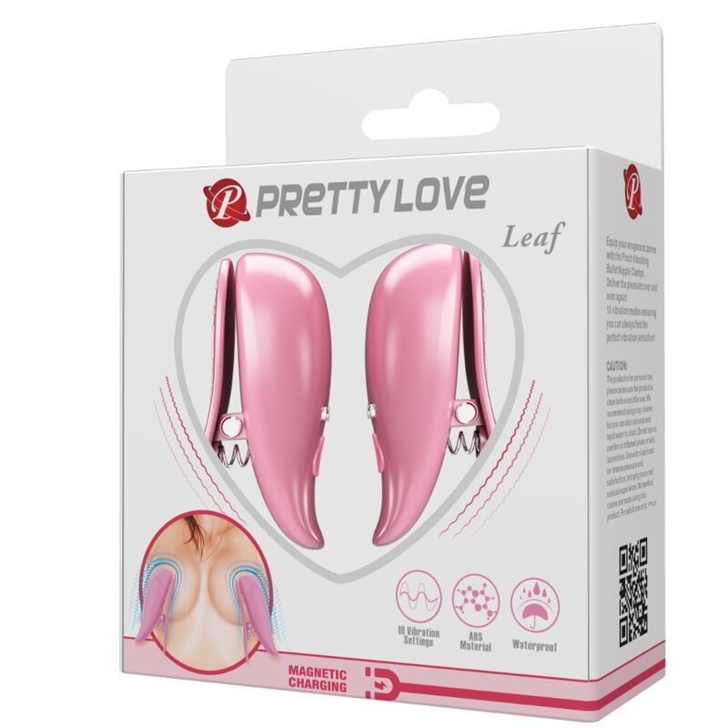 PRETTY LOVE - LEAF VIBRIERENDE NIPPELKLEMMEN PINK