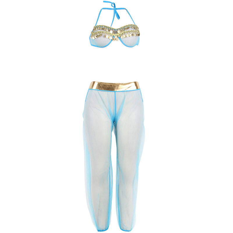SUBBLIME - Blaues Dessous-Set im indischen Stil S/M