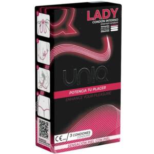 UNIQ - LADY CONDOM latexfreie weibliche Kondome mit Strumpfgurt 3 Einheiten