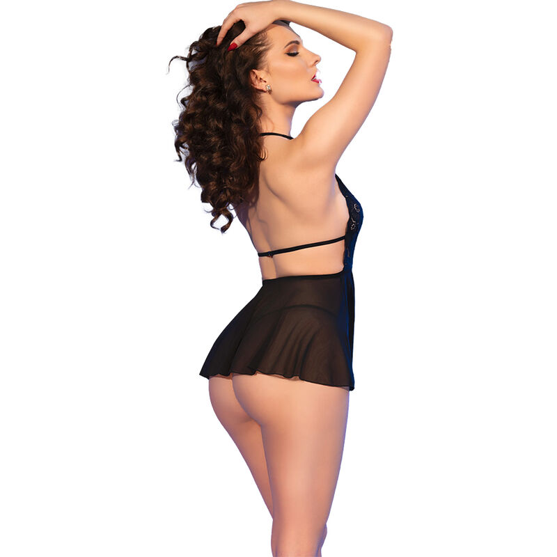 CHILIROSE - CR 4720 Babydoll & String Schwarz