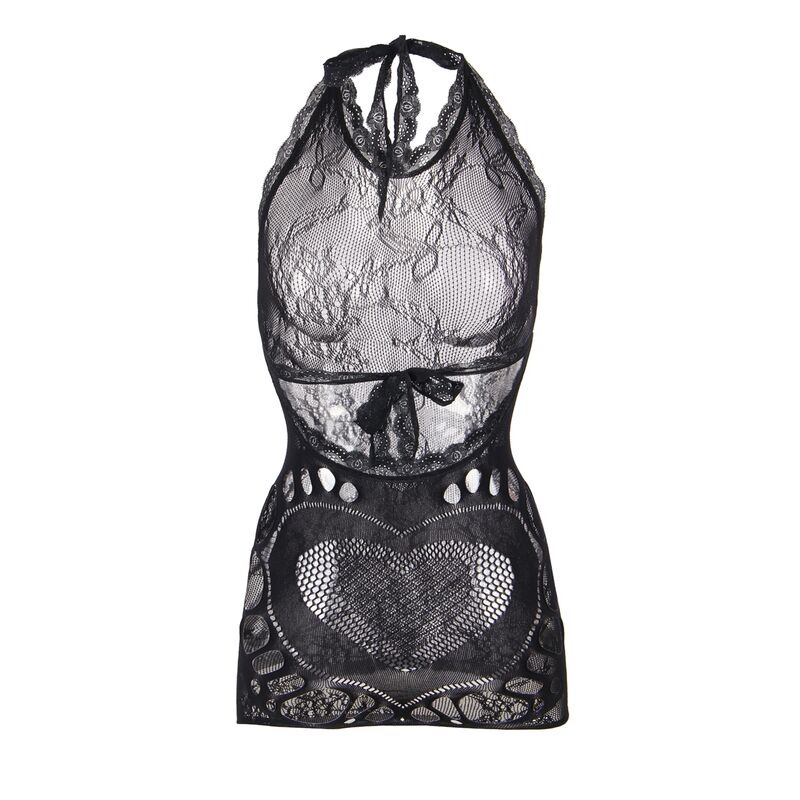 SUBBLIME - 952075 Kurzes Netzkleid mit Rücken- und Herzdetail Schwarz Eine Größe