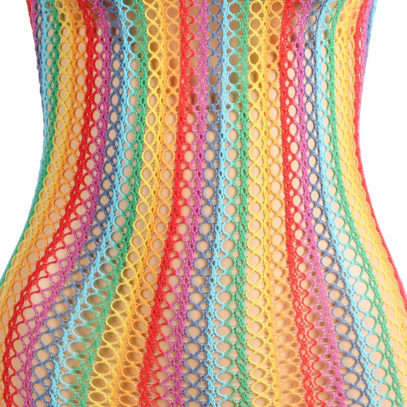 SUBBLIME - 952341 Regenbogen-Netz-Kleid Eine Größe