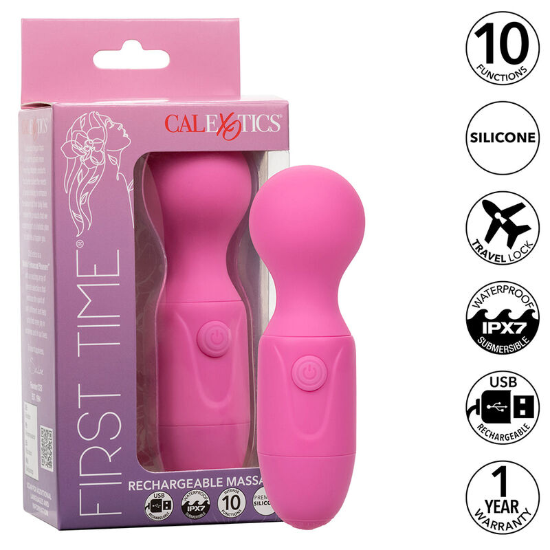 CALEXOTICS - FIRST TIME wiederaufladbarer Massager 10 Vibrationen Rosa