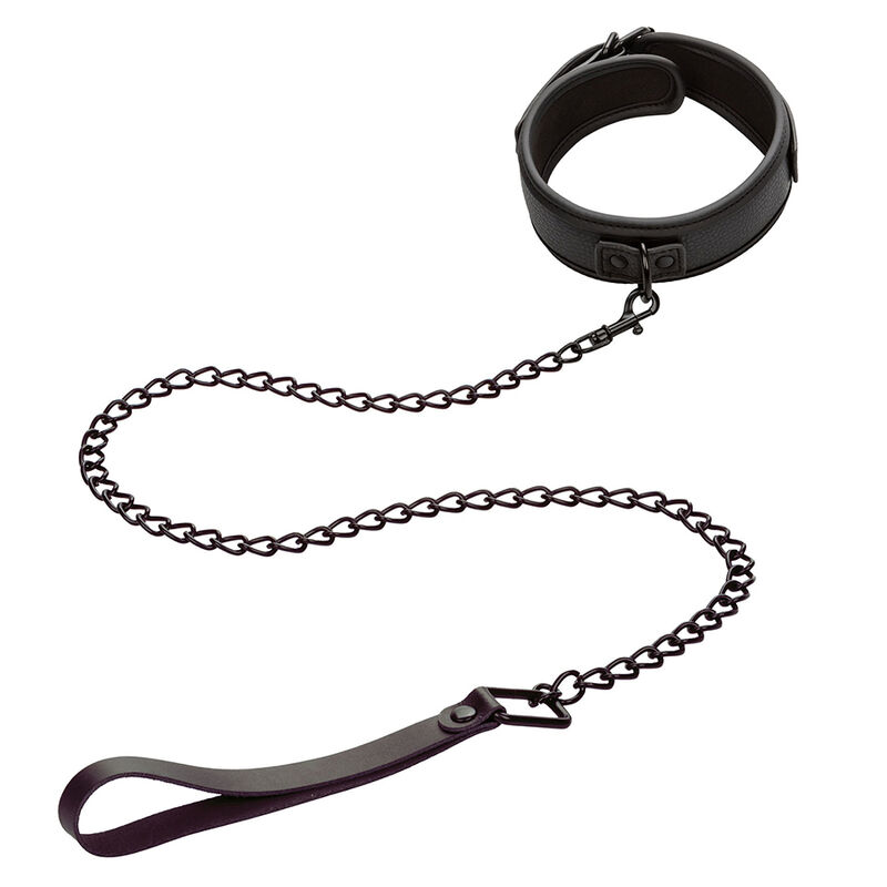 CALEXOTICS - NOCTURNAL Halsband & Leine aus verstellbarem Leder in Schwarz