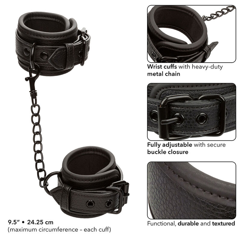 CALEXOTICS - NOCTURNAL Leder Handgelenk Manschetten verstellbar Schwarz
