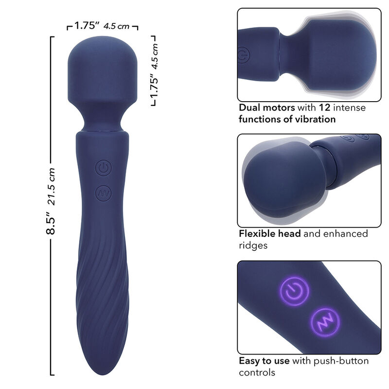 CALEXOTICS - CHARISMA MYSTIQUE MASSAGER DOPPELMOTOR 12 FUNKTIONEN 20,5 CM X 4,5 CM Lila