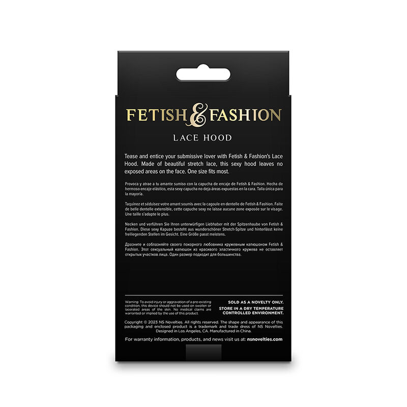 NS NOVELTIES - FETISH & FASHION Spitzenhaube Schwarz