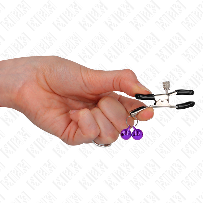 KINK - DOPPELGLOCKEN-NIPPELKLEMMEN LILA 6 CM