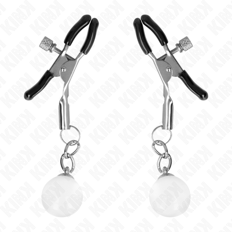 KINK - Glasperlen-Nippelklemmen Silber 6 cm