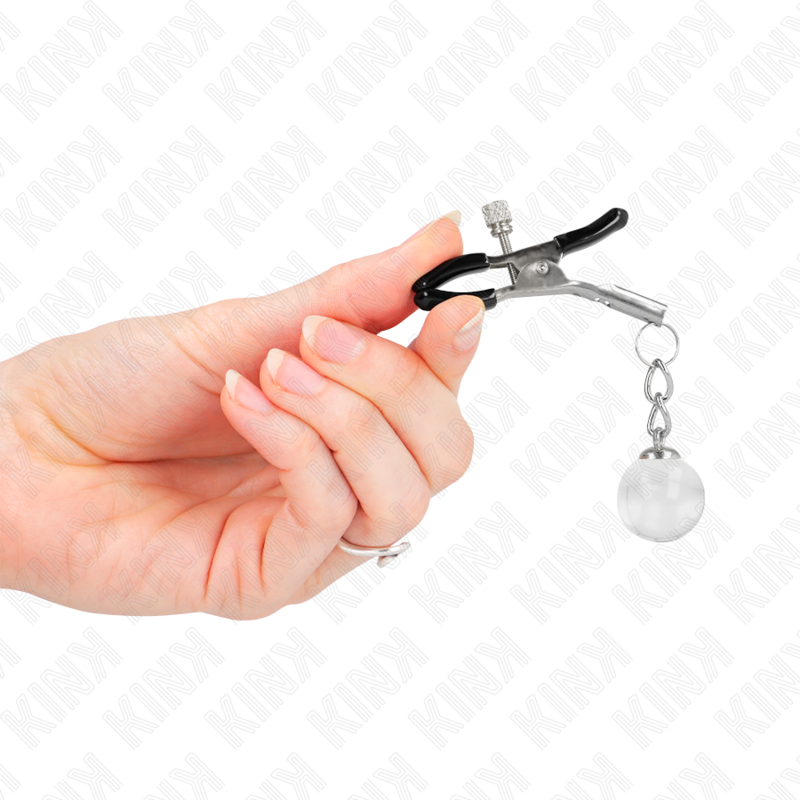 KINK - Glasperlen-Nippelklemmen Silber 6 cm