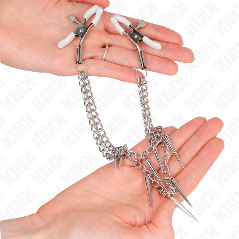 KINK - Nippelklemmen mit Spikes Ketten 30 cm