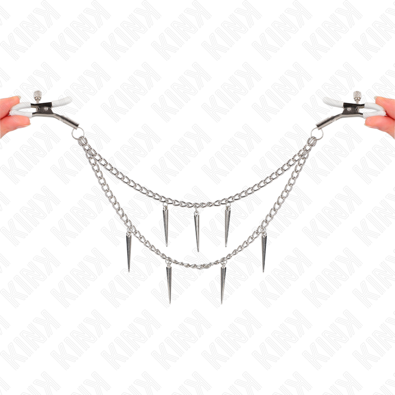 KINK - Nippelklemmen mit Spikes Ketten 30 cm