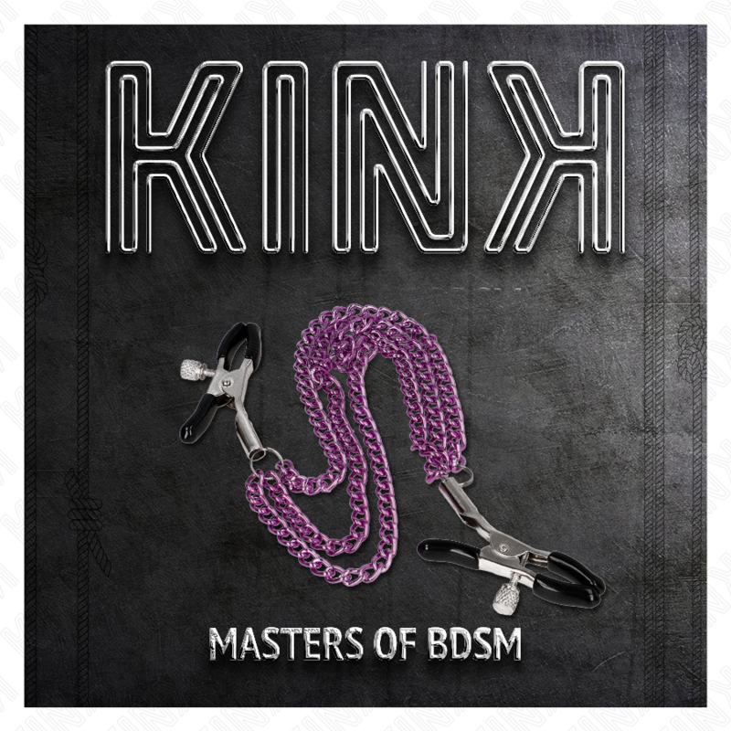 KINK - Nippelklemmen mit 3 Ketten Lila 20/23/28 cm
