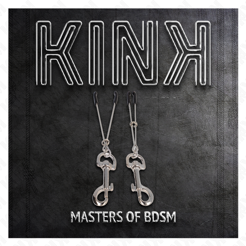 KINK - Dünne Haken-Nippelklemmen Silber 7 cm