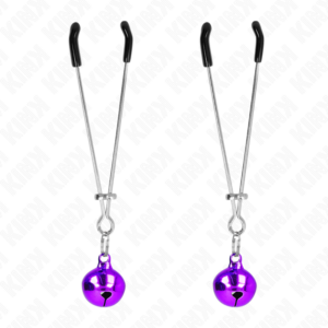KINK - Dünne Glocken-Nippelklemmen Lila 7 cm