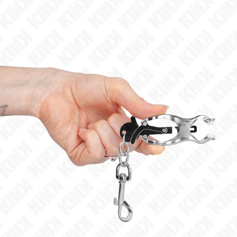KINK - Japanische Kleeblatt-Nippelklemmen mit Haken Silber