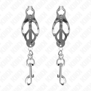 KINK - Japanische Kleeblatt-Nippelklemmen mit Haken Silber