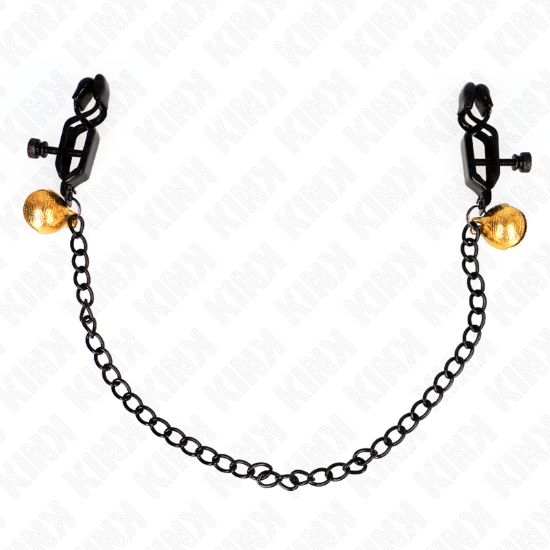 KINK - Flache Kette Nippelklemmen und Glocke Silber 30 cm