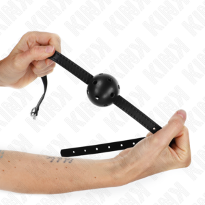 KINK - SIMPLICITY Schwarzer atmungsaktiver Ball 4,5 cm Gag 62 x 1,5 cm