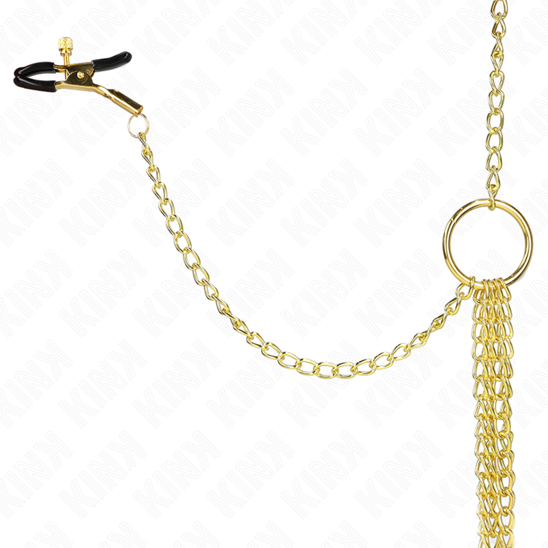 KINK - 4 Nippelklemmen und Klitorisklammern, verstellbar, Gold