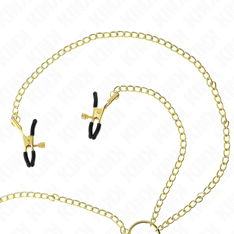 KINK - 4 Nippelklemmen und Klitorisklammern, verstellbar, Gold