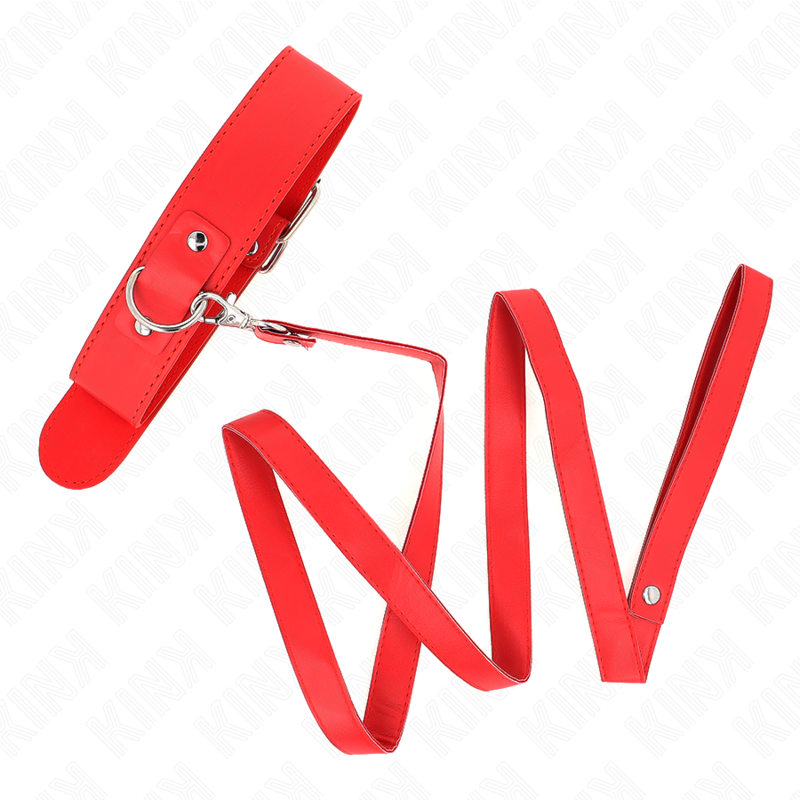 KINK - HALSKETTE MIT GÜRTEL 116 CM ROT GURT VERSTELLBAR 32-50 CM X 8 CM