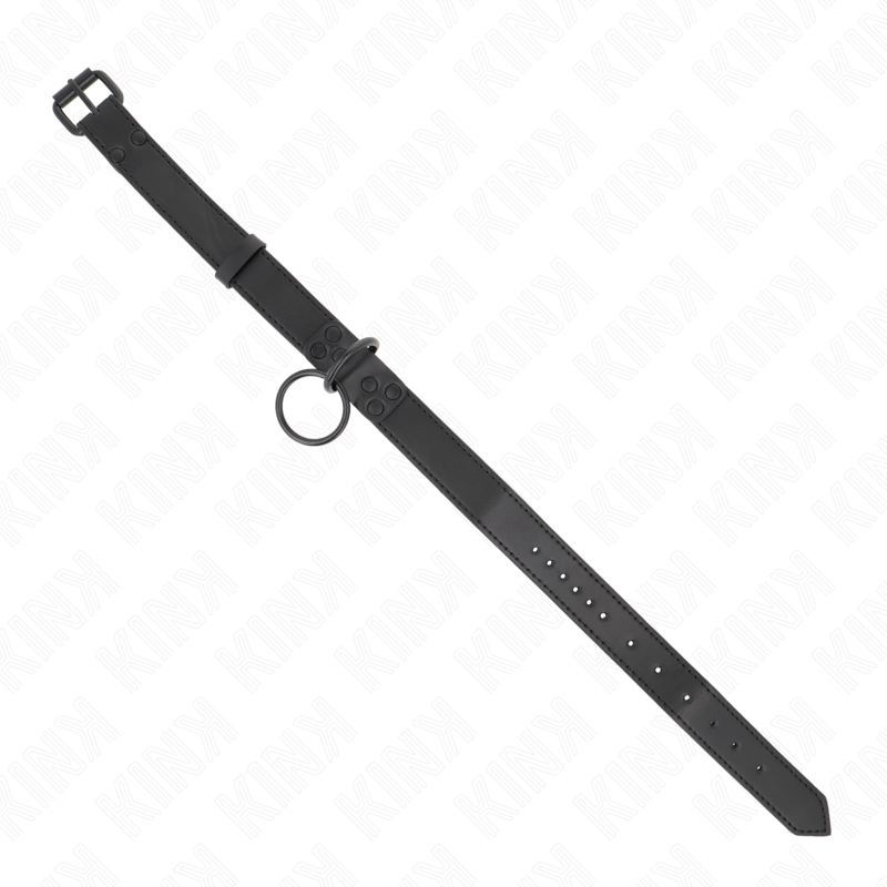 KINK - Halsband mit dunkler Leine 65 cm verstellbar 37-54 cm x 3 cm