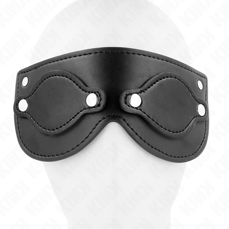 KINK - Kunstledermaske mit abnehmbaren Augenabdeckungen 22 x 9 cm
