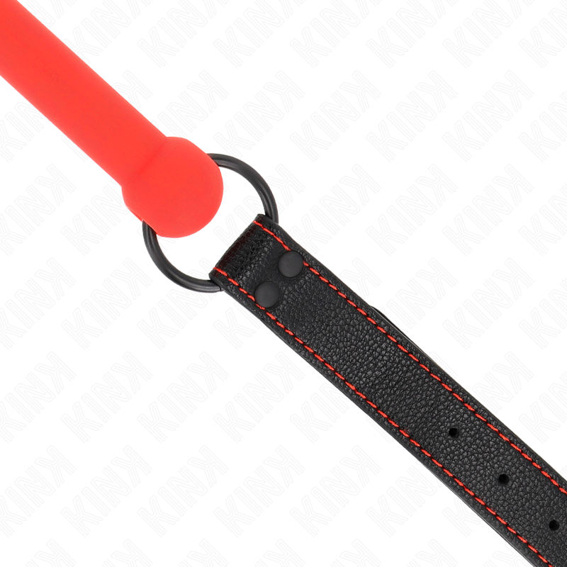 KINK - Knochengag mit Kunstlederband Rot verstellbar 41-57 cm