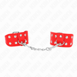 KINK - Armbänder mit doppelter Reihe verstellbarer Nieten Rot