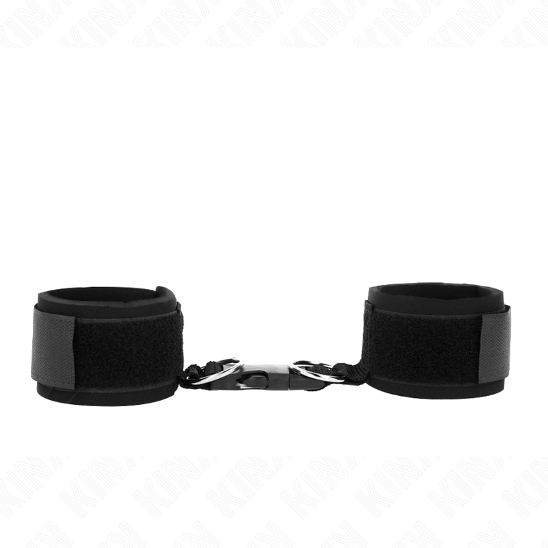 KINK - Neopren Handgelenkfesseln mit Klettverschluss Schwarz verstellbar 22-34 cm