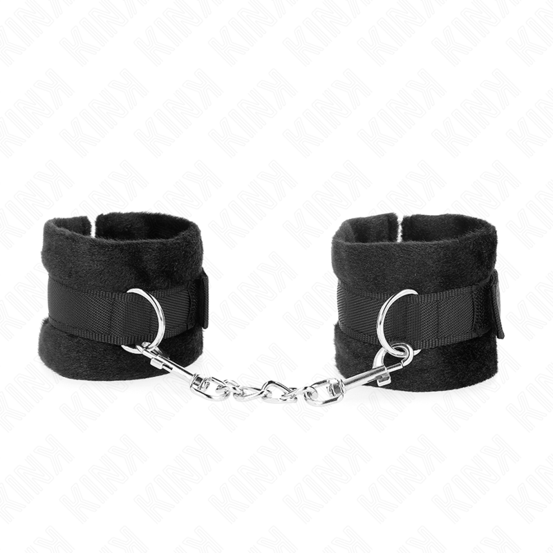 KINK - BEGINNER Pelzhandschellen Schwarz 30 x 7 cm