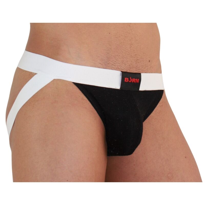BURN - 004 JOCK GLÄNZEND SCHWARZ/WEISS