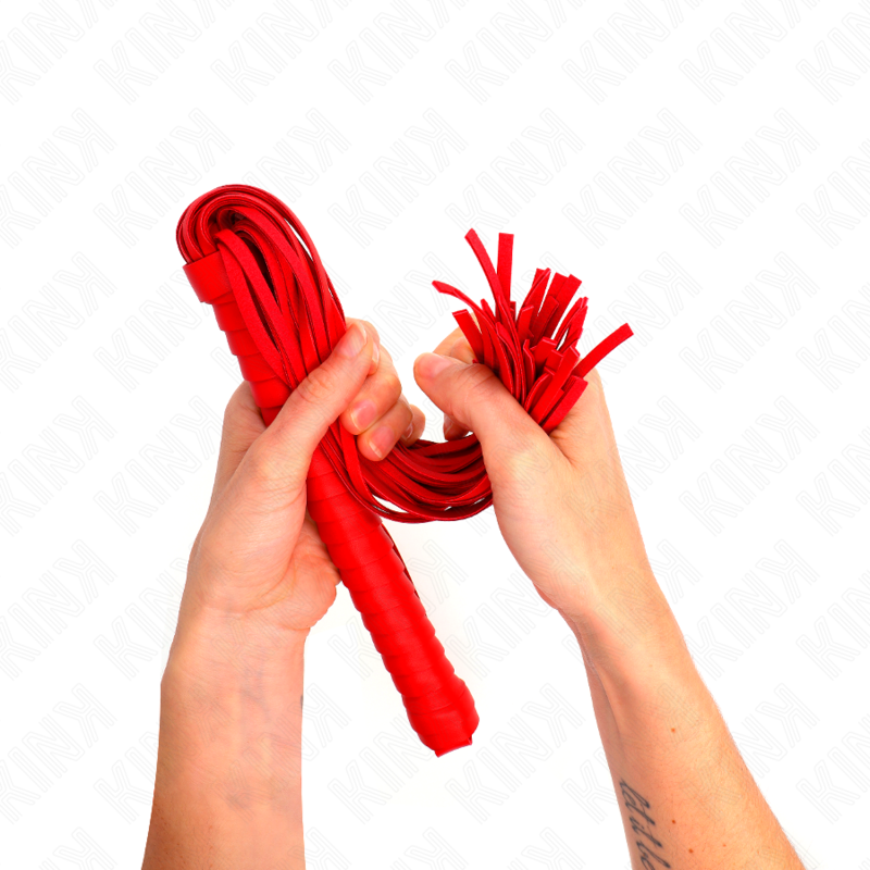 KINK - Peitsche mit rotem strukturiertem Griff 48,5 cm