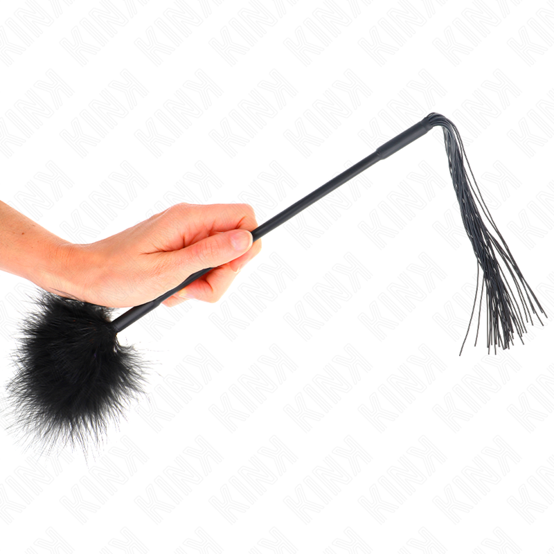 KINK - Silikonpeitsche mit Federn zum Kitzeln 47 cm
